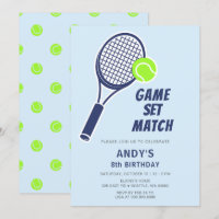 Tennis Racquet Blue Boys Birthday