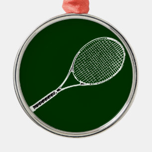 tennis racquet metal tree decoration