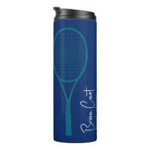 Tennis Racquet Personalised Blue  Thermal Tumbler