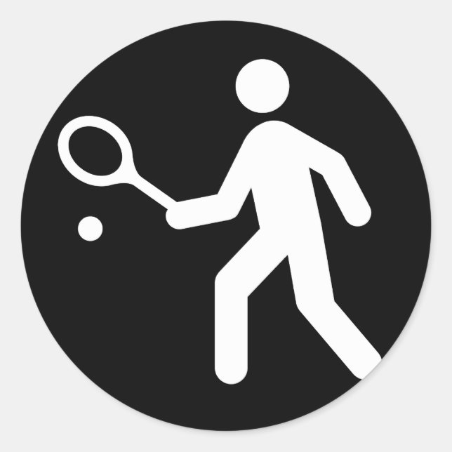 Tennis Racquetball Pictogram Classic Round Sticker (Front)