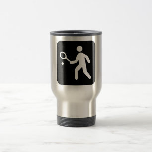 Tennis Racquetball Pictogram Travel Mug