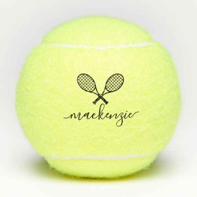 Tennis Racquets and Ball Name Personalised  (Front)