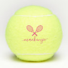 Tennis Racquets and Ball Name Personalised Pink