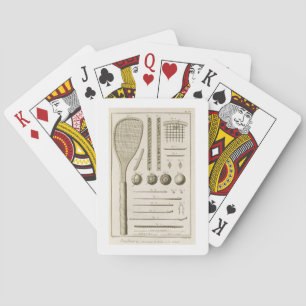Tennis Racquets and Billiard Cues, from the 'Encyc Playing Cards