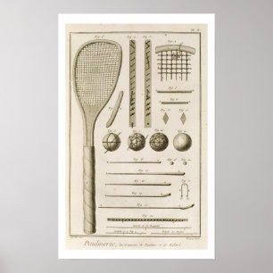 Tennis Racquets and Billiard Cues, from the 'Encyc Poster