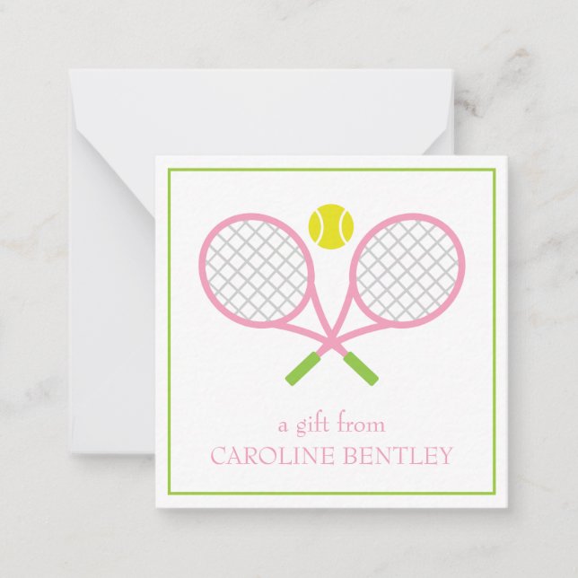 Tennis Racquets Personalised Gift Enclosure Cards (Front)