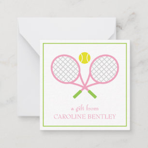 Tennis Racquets Personalised Gift Enclosure Cards