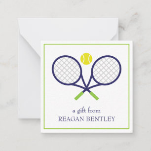 Tennis Racquets Personalised Gift Enclosure Cards