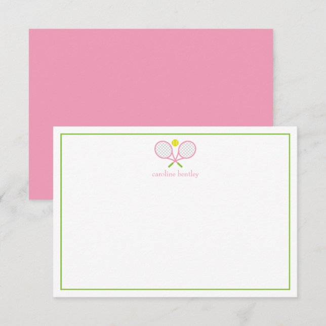 Tennis Racquets Personalised Note Cards (Front/Back)