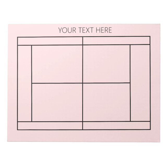 Tennis Record Notepad - Custom Text (Front)