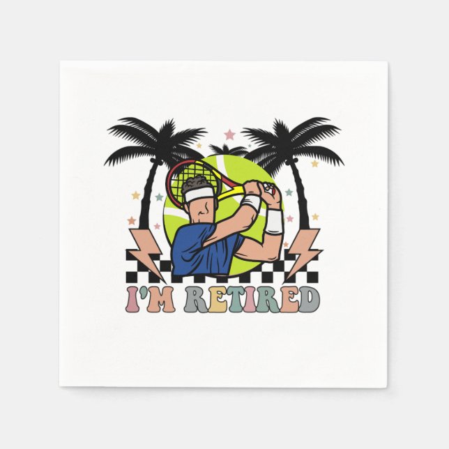 Tennis retirement retired player for party  napkin (Front)