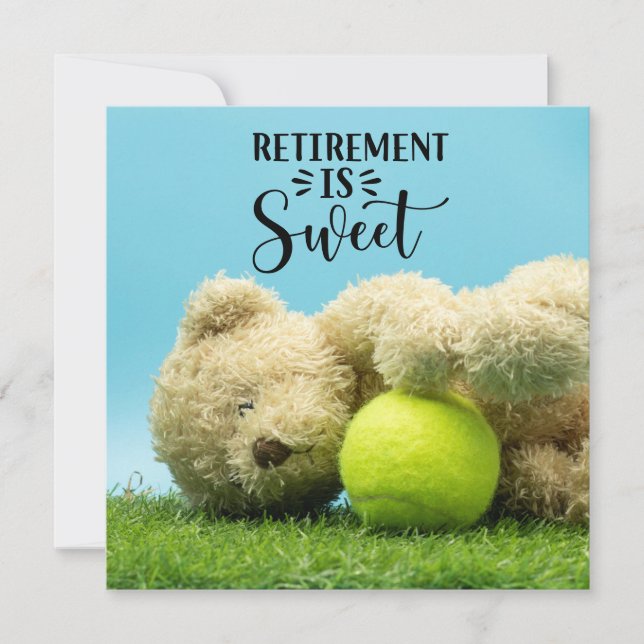 Tennis Retirement with Ball and Teddy bear Player Card (Front)