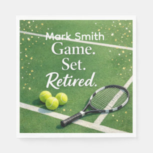 Tennis  Retirement with racket and ball  Napkin