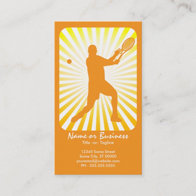 tennis : retro rays : business card (Front)