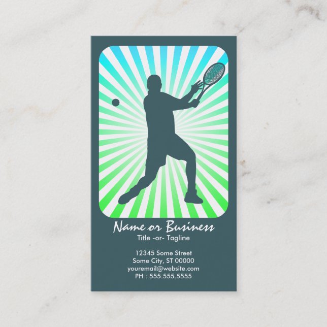 tennis : retro rays : business card (Front)