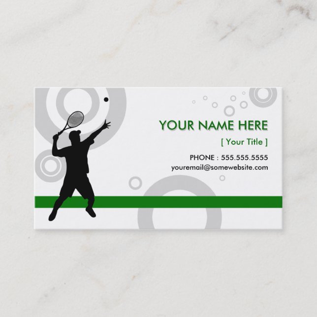 tennis rings business card (Front)