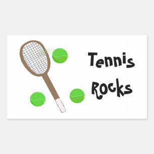 Tennis Rocks Rectangular Sticker