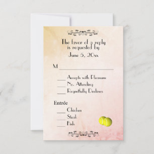 Tennis RSVP with Menu Choice