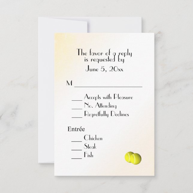 Tennis RSVP with Menu Choice (Front)