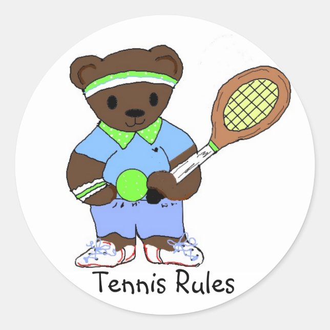 Tennis Rules Classic Round Sticker (Front)