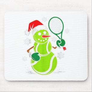 Tennis Santa Hat Snowman Xmas Funny Tennis Lover C Mouse Mat
