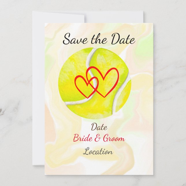 Tennis Save the date foe Tennis Player wedding Invitation (Front)