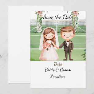 Tennis Save the date foe Tennis Player wedding Invitation