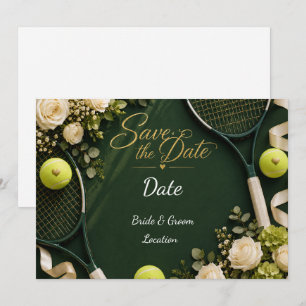 Tennis Save the date for Tennis Player wedding Invitation