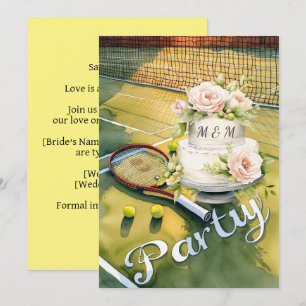 Tennis Save the date for Tennis Player wedding Invitation