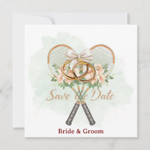 Tennis Save the date Invitation  for Wedding 