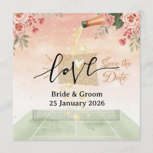 Tennis Save the date Invitation  for Wedding 