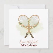 Tennis Save the date Invitation  for Wedding 