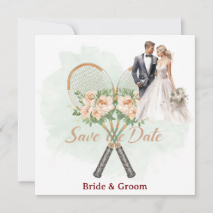 Tennis Save the date Invitation for Wedding