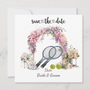 Tennis Save the date Wedding Party  Invitation