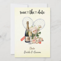 Tennis Save the date Wedding Party  Invitation