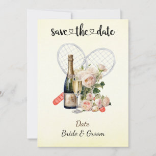 Tennis Save the date Wedding Party  Invitation