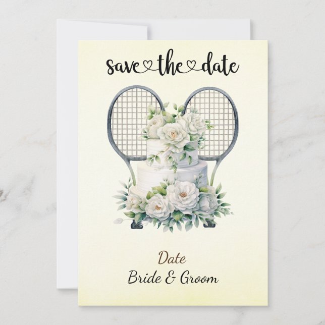 Tennis Save the date Wedding Party  Invitation (Front)