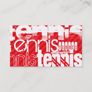 Tennis; Scarlet Red Stripes Business Card