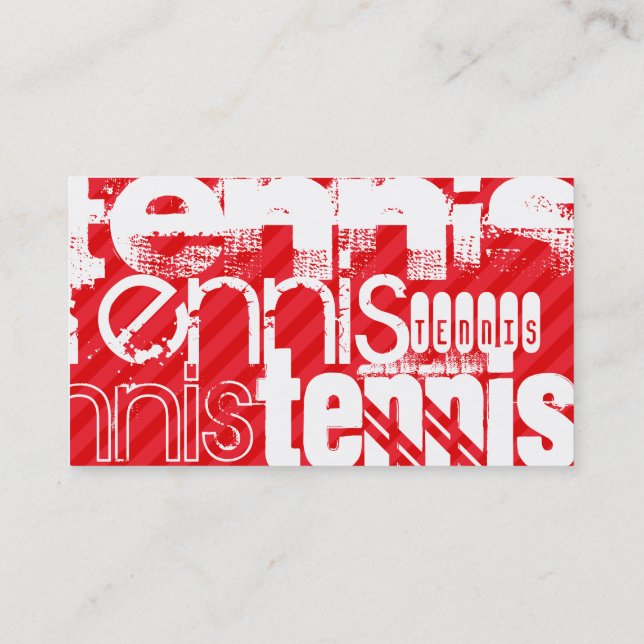 Tennis; Scarlet Red Stripes Business Card (Back)