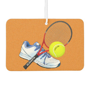 Tennis Shoe Ball And Racket With Your Custom Text Car Air Freshener