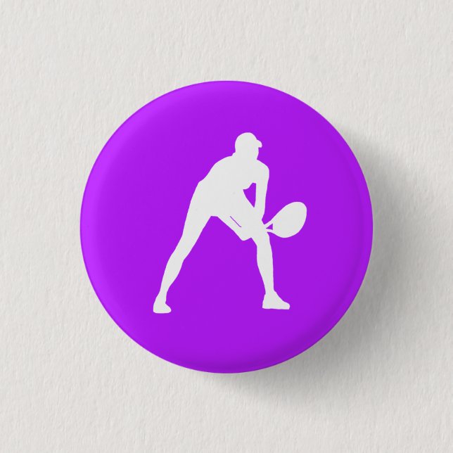 Tennis Silhouette Button Purple (Front)