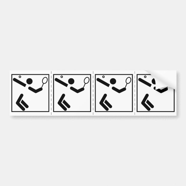 Tennis Silhouette Figure Bumper Sticker (Front)