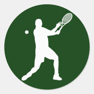 tennis silhouettes classic round sticker
