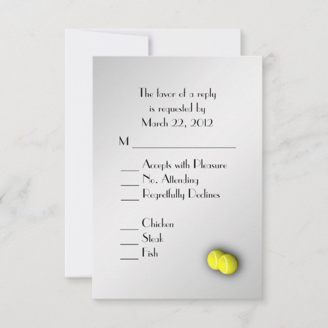 Tennis Silver  RSVP with Menu Choice (Front)