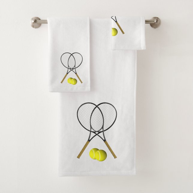 Tennis Silver Sports Bath Towel Set (Insitu)