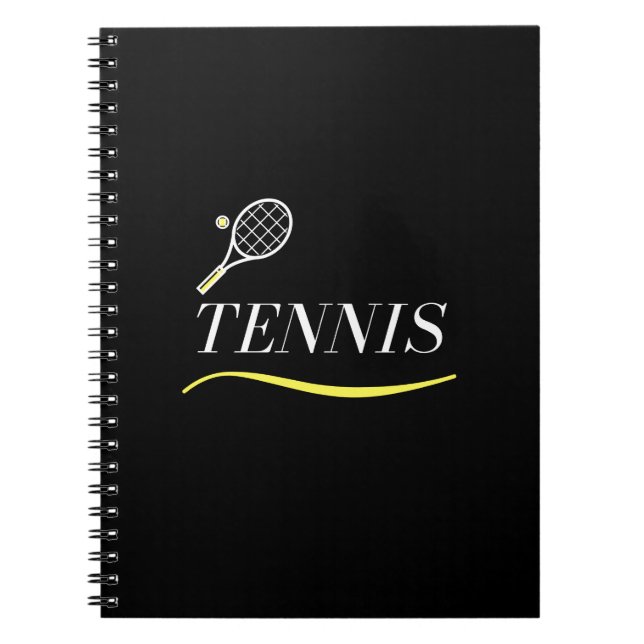 Tennis Simple Word and Racket Underlined Classy Notebook (Front)