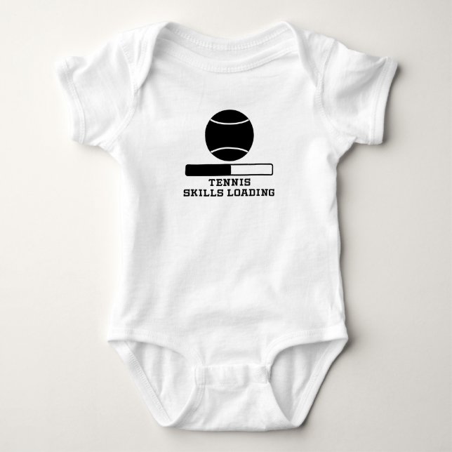 Tennis Skills Loading Baby Bodysuit (Front)