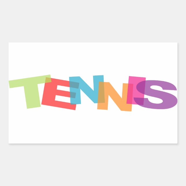 Tennis slogan rectangular sticker (Front)