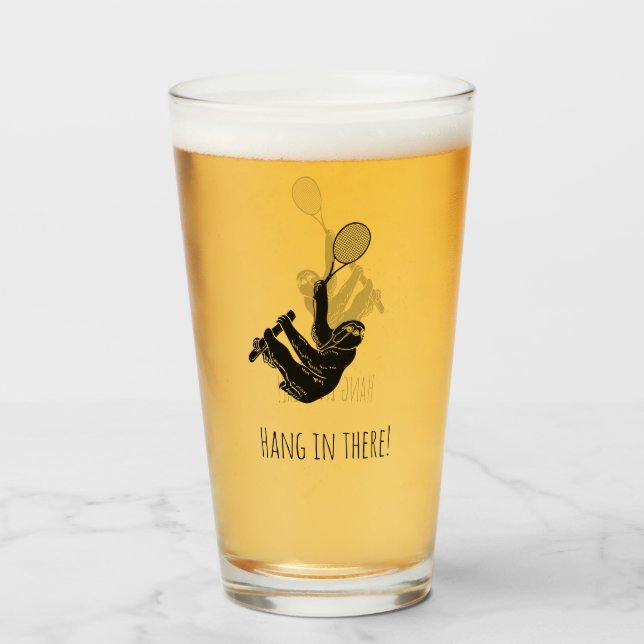 Tennis Sloth Glass Tumbler (Front Filled)