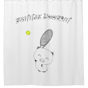 Tennis smash shower curtain